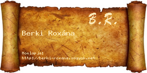 Berki Roxána névjegykártya
